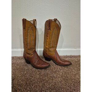 Dan Post Exotic Teju Lizard Leather Western Cowboy Boots.